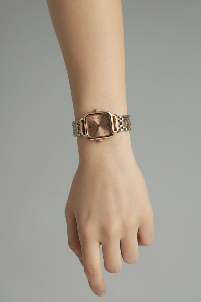 Elegant rose, gold stainless steel women’s watch