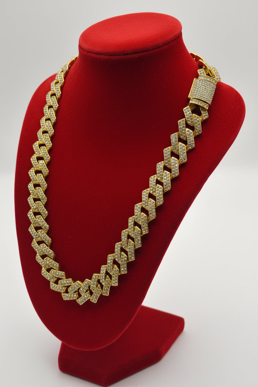 45cm 15mm Gold Cuban Link Chain