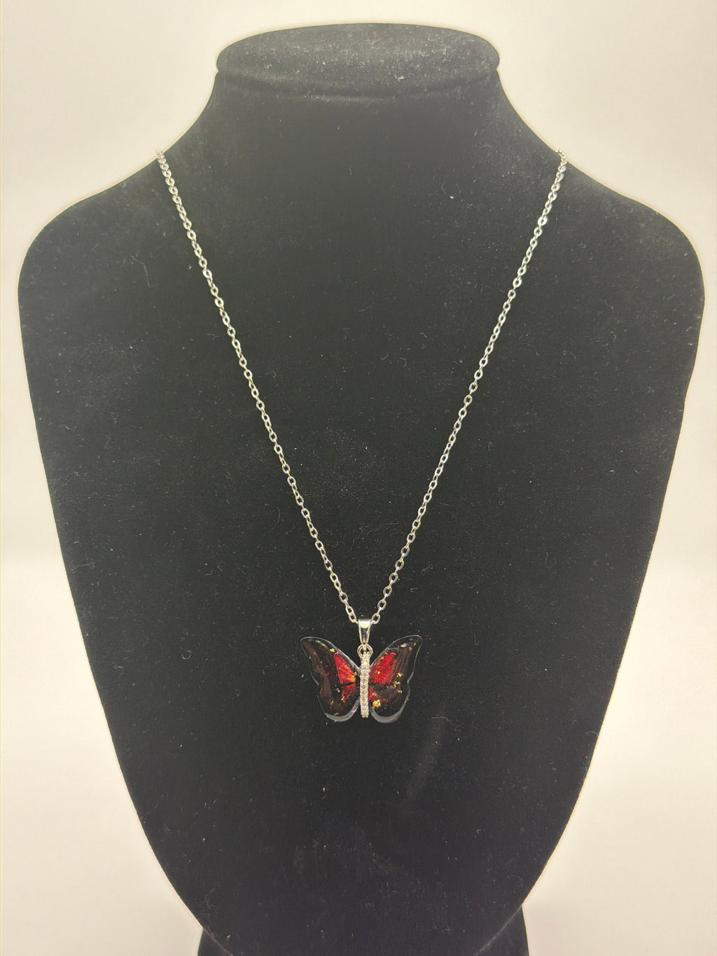 Red Colorful Butterfly Necklace