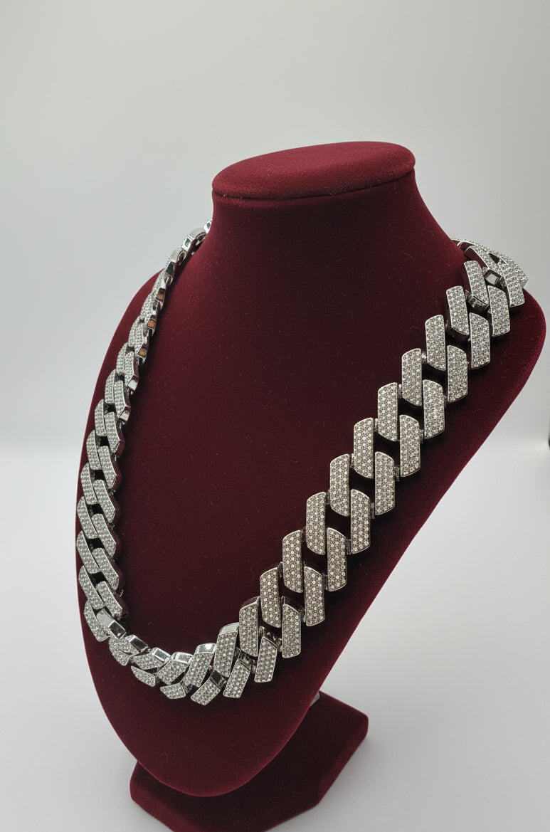50cm 20mm Silver cuban link chain