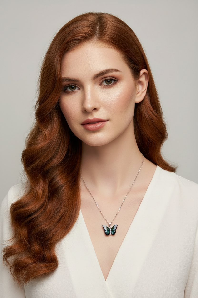 Blue Fantasy Butterfly Necklace