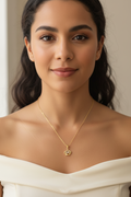 Elegant Gold Small Crown Pendant Necklace