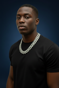 50cm 20mm Silver cuban link chain