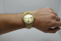Mens Iced Out Watch Gold Face Gold on Gold