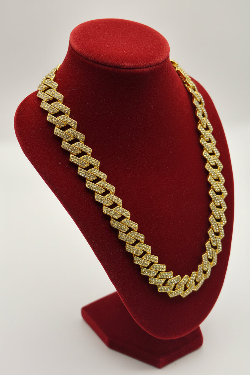 45cm 15mm Gold Cuban Link Chain
