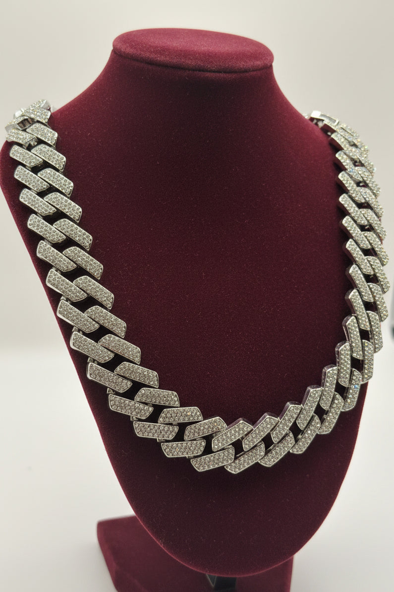 50cm 20mm Silver cuban link chain