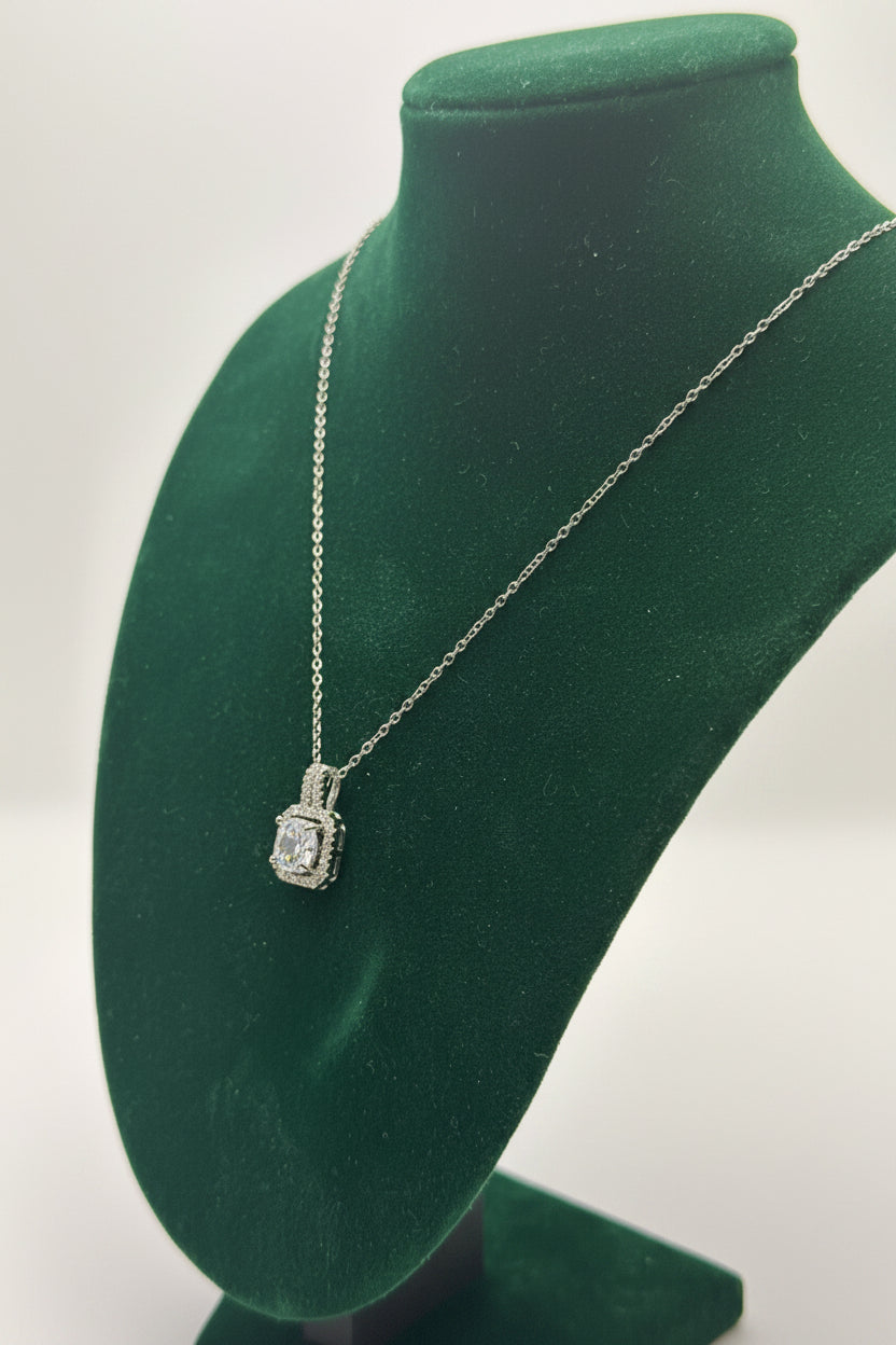 Micro Inlaid Zircon Square Diamond Necklace