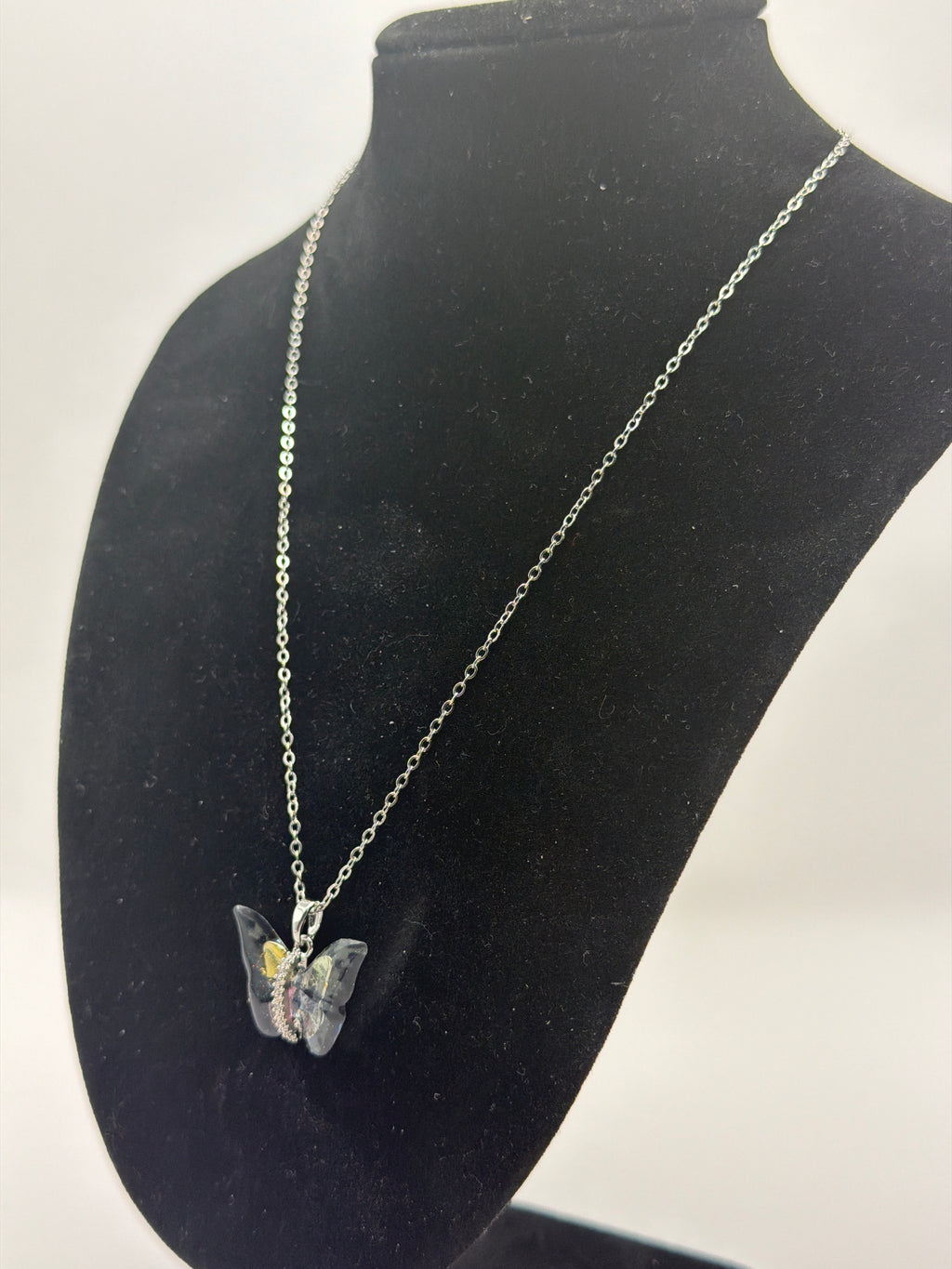 Black Colorful Butterfly Necklace