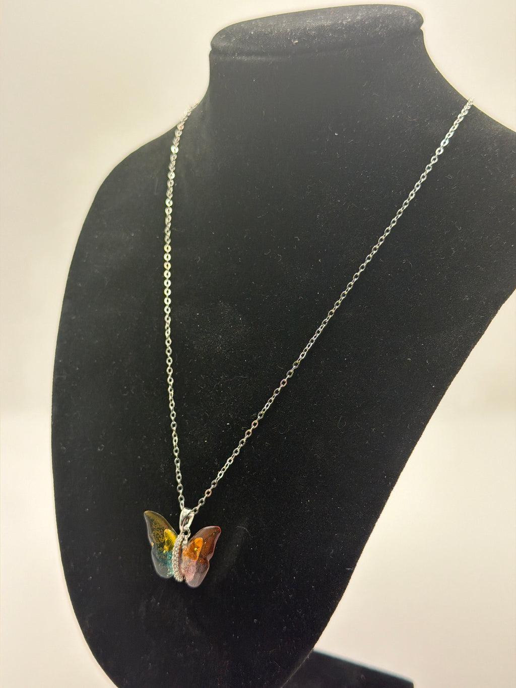 Rainbow Colorful Butterfly Necklace